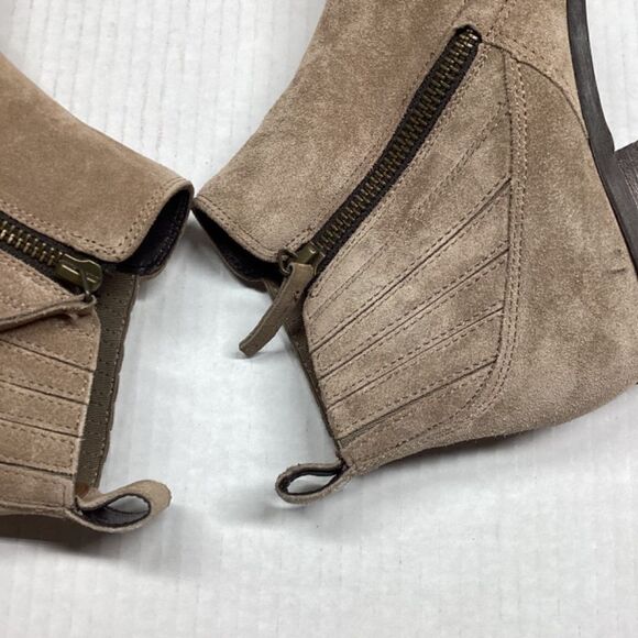 Paul Green Natalie Antelope Suede Taupe Ankle Boots Size 5 - Picture 7 of 12